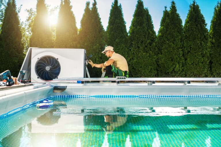 swimming pool heat pump installation performed by professional h