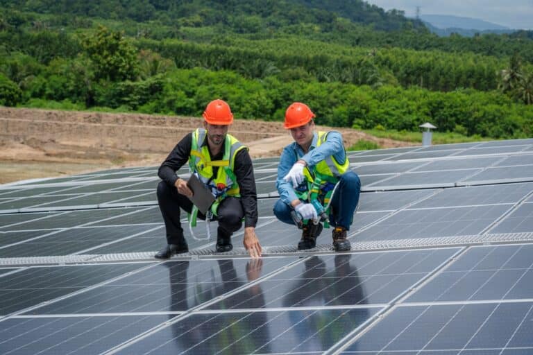 technician checks and maintenance of the solar pan 2023 08 18 06 35 36 utc