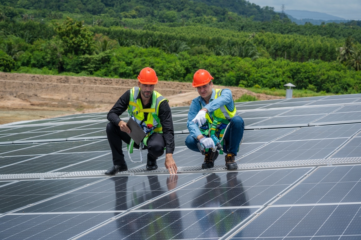 technician checks and maintenance of the solar pan 2023 08 18 06 35 36 utc