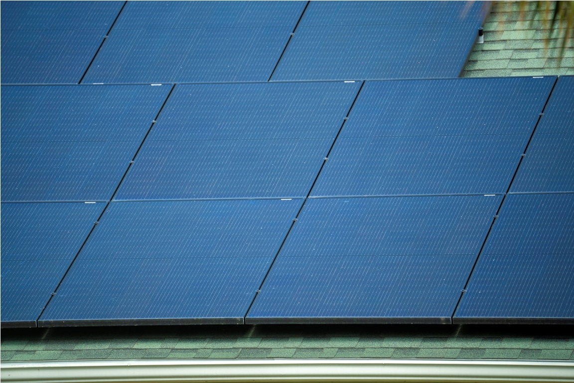 aerial view of regular american home roof with blu 2023 08 08 04 23 14 utc