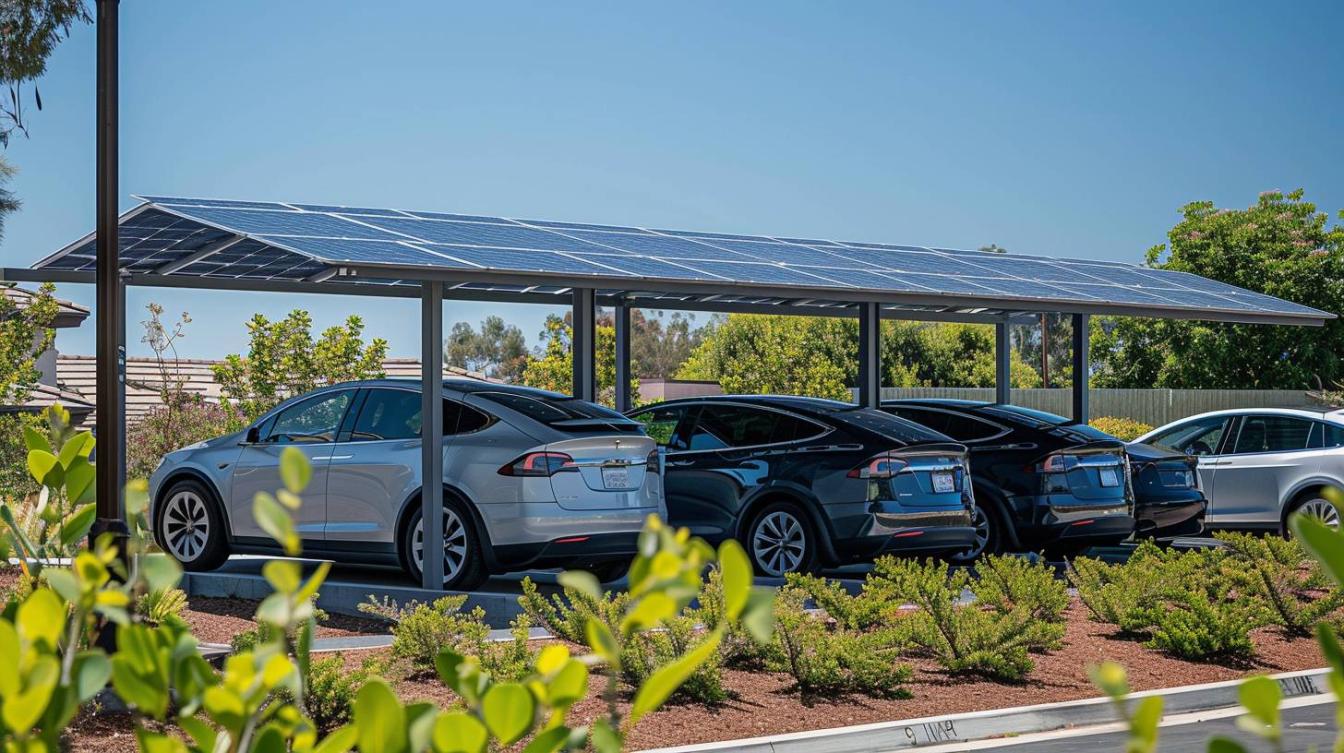 L&rsquo;essor des carports solaires pour véhicules électriques